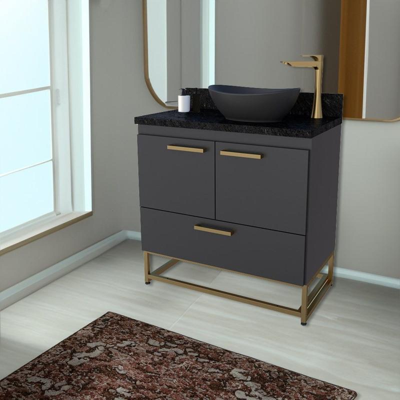 Gabinete para Banheiro Com Tampo de Granito 80cm Suez - Cozimax